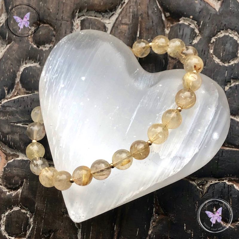 Golden Rutilated Quartz Gold Bracelet